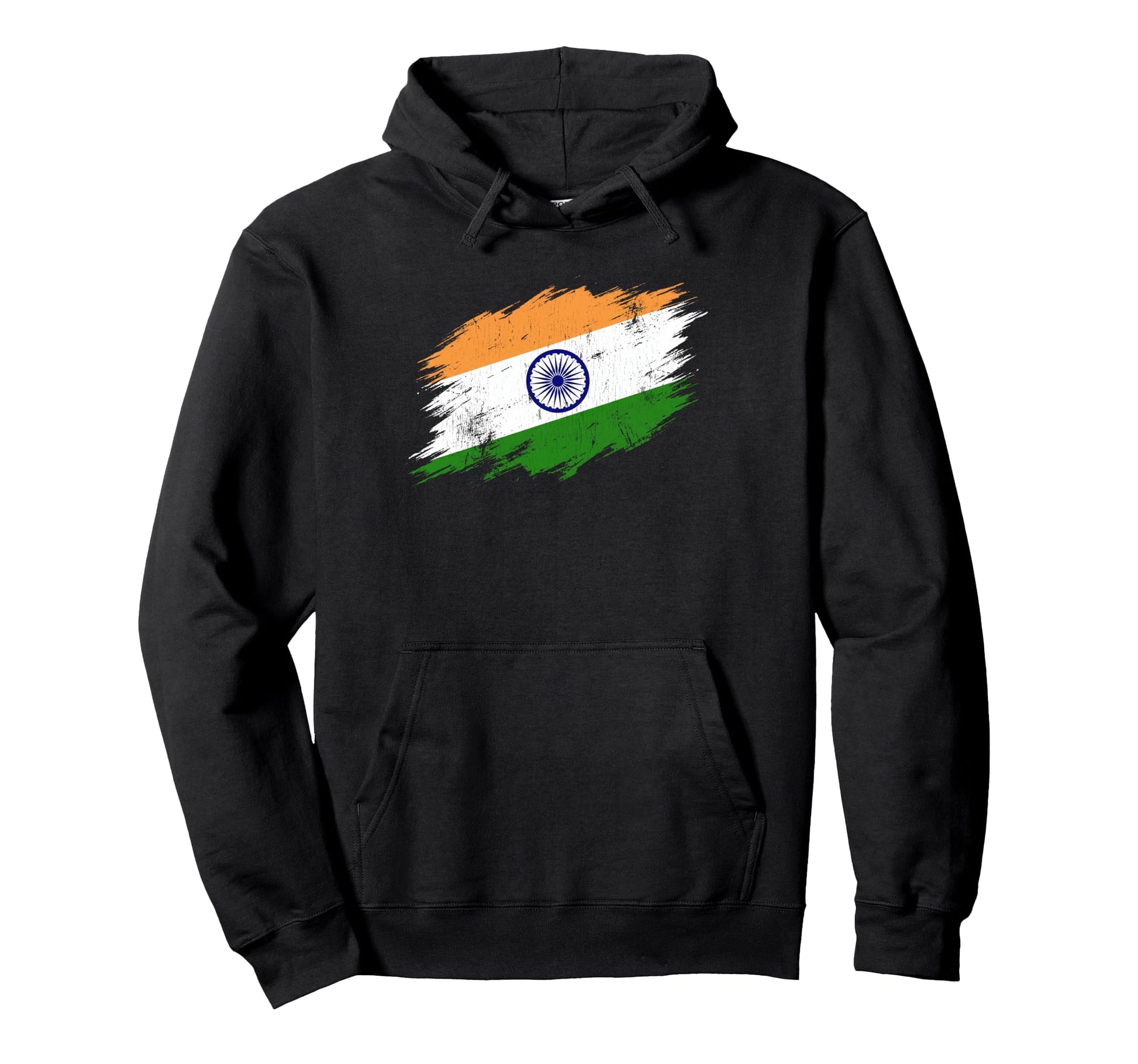 India Soccer Fan Tattered Indian Flag Hoodie - Aesthetic Graphic for Adults - T-Shirt, Sweatshirt, Hoodie