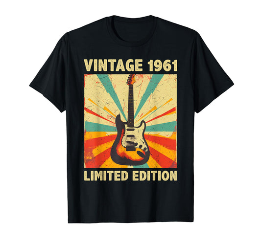 65 Years Old Gift 1961 Guitar Lover T-Shirt - Fun Novelty Design Men Women - T-Shirt, Sweatshirt, Hoodie