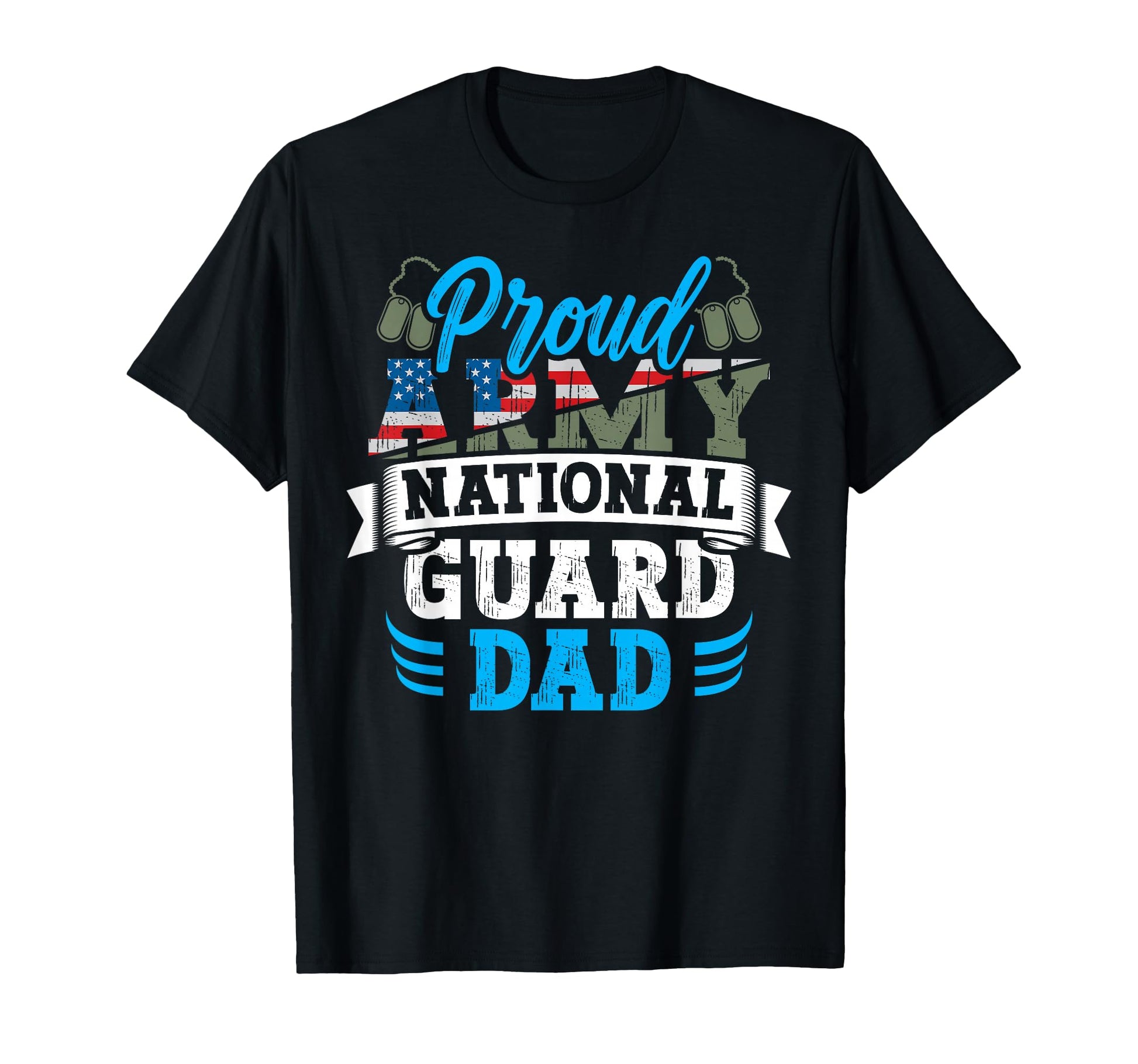 Proud Army National Guard Dad Dog Tag Us T-Shirt - Minimalist Print Unisex - T-Shirt, Sweatshirt, Hoodie