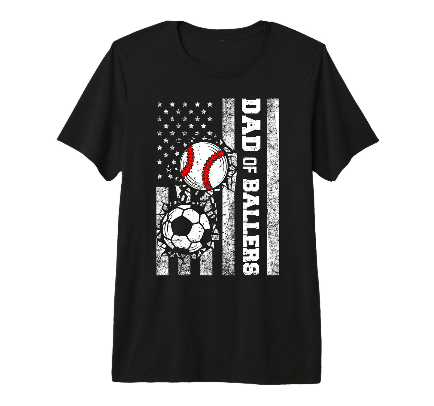 Mens Dad Ballers Funny Usa Flag Soccer T-Shirt - Minimalist Print Unisex - T-Shirt, Sweatshirt, Hoodie