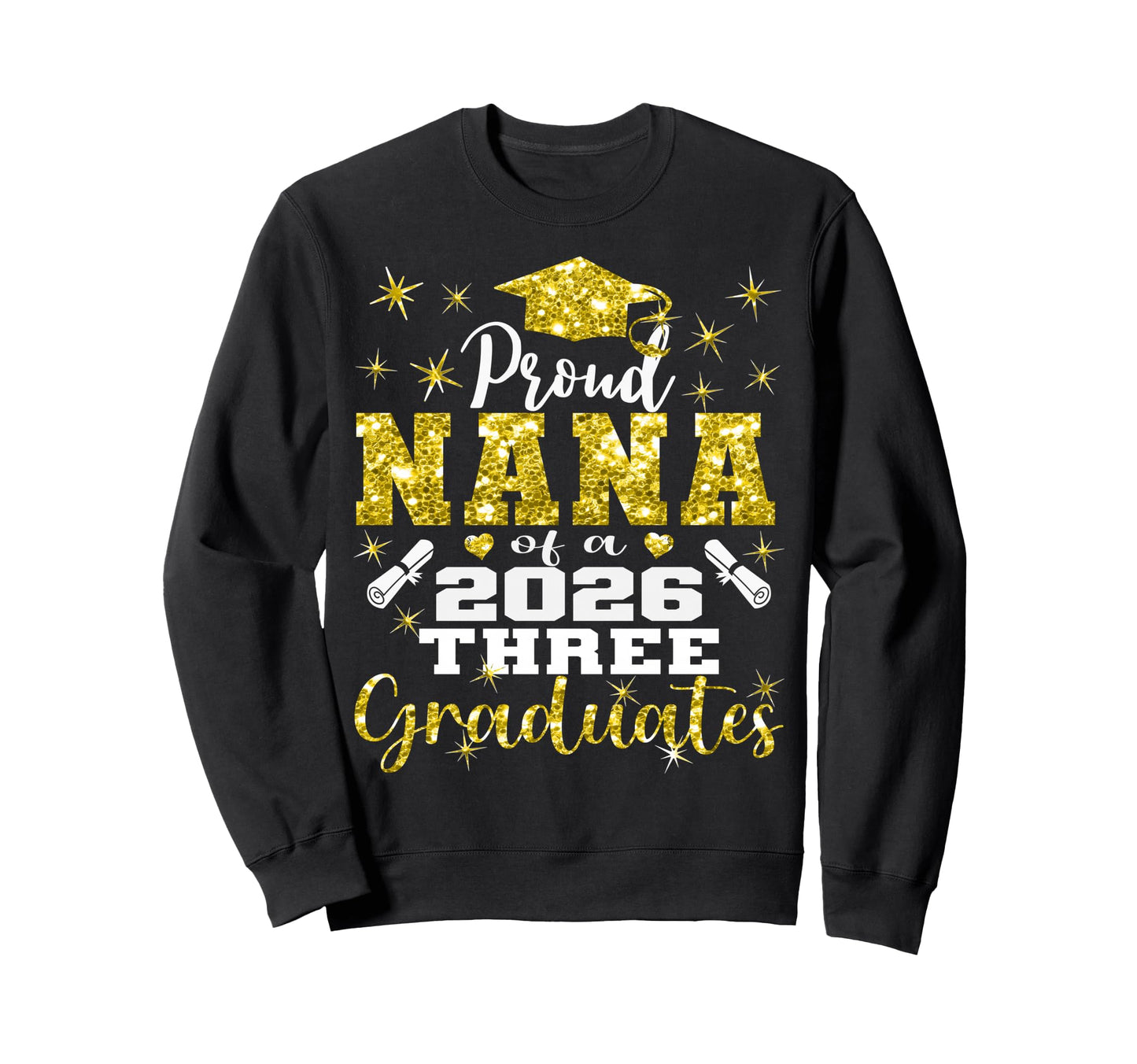 Proud Homie Three 2026 Graduates Sweatshirt - Graphic Print Unisex - T-Shirt, Sweatshirt, Hoodie