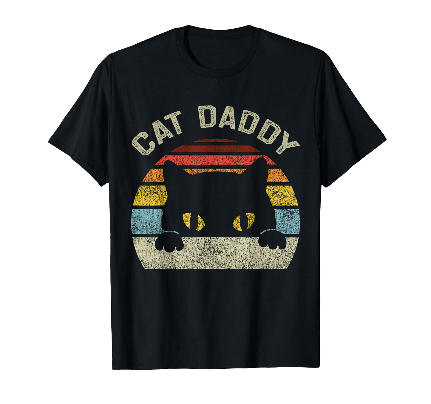 Cat Daddy Black Cats Dad Fathers Day T-Shirt - Minimalist Print Men Women - T-Shirt, Sweatshirt, Hoodie