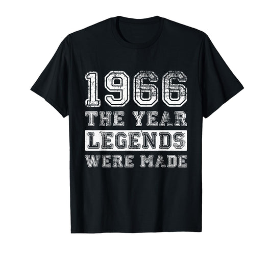 1966 Legends Were Made Distressed 60Th T-Shirt - Streetwear Style Unisex - T-Shirt, Sweatshirt, Hoodie