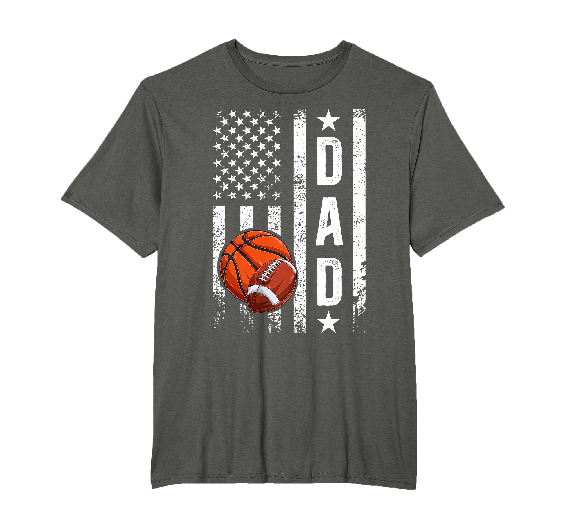 Basketball Football Dad Us Flag T-Shirt - Unique Graphic for Adults - T-Shirt, Sweatshirt, Hoodie