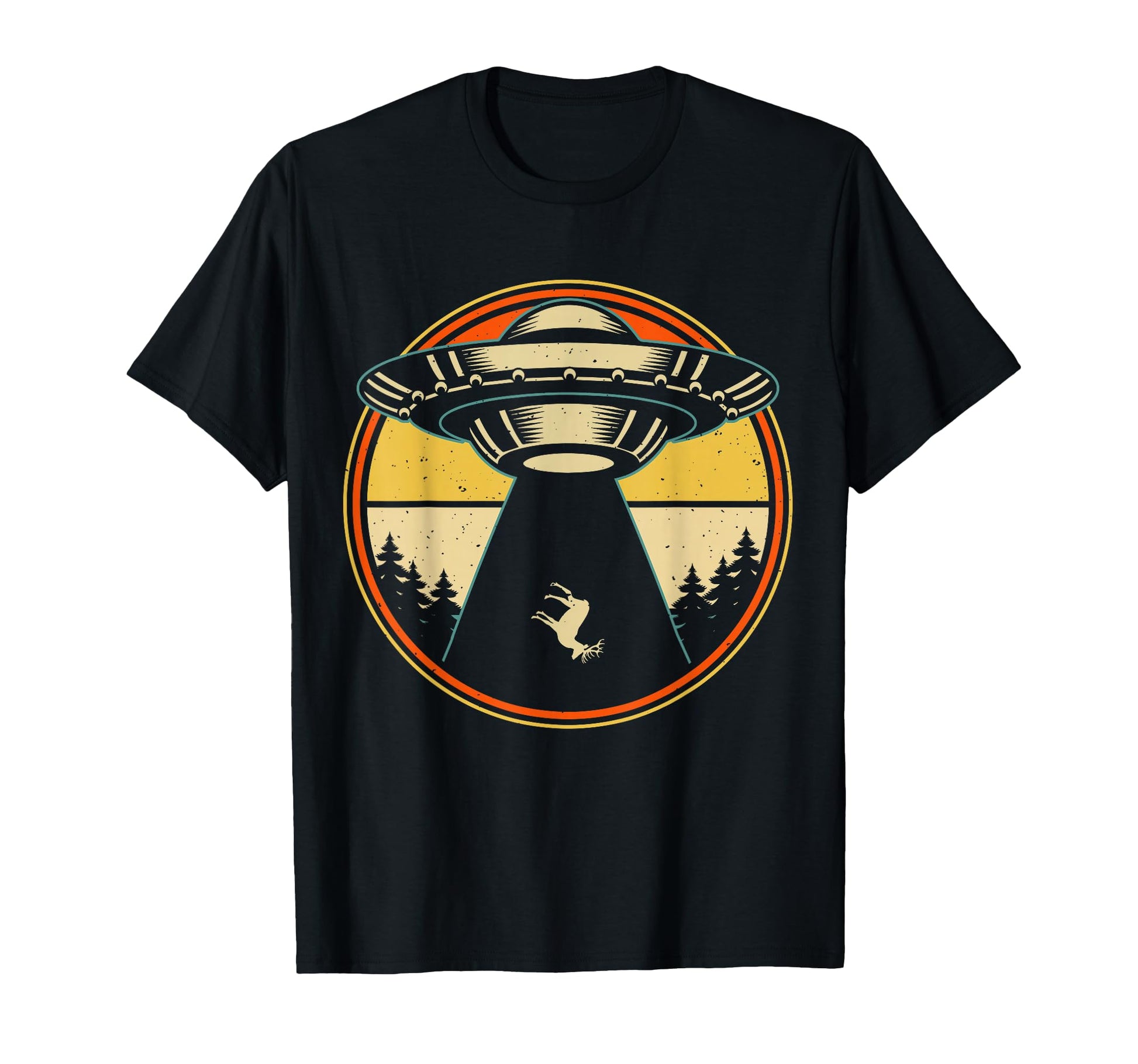 Alien Ufo Deer Hunter Flying Saucer T-Shirt - Graphic Print Men Women - T-Shirt, Sweatshirt, Hoodie