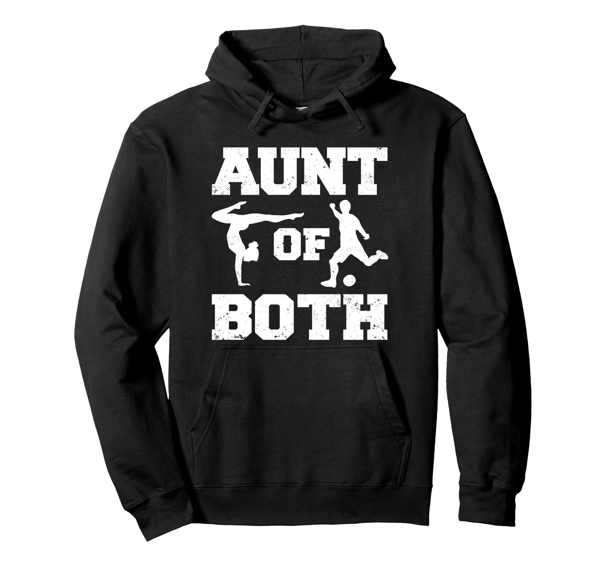 Aunt Both Gymnastics And Soccer Hoodie - Minimalist Print for Adults - T-Shirt, Sweatshirt, Hoodie