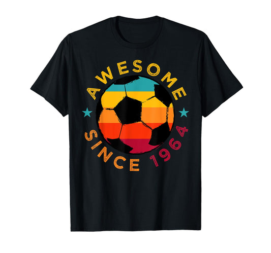 Awesome Since 1964 Soccer Birthday T-Shirt - Graphic Print for Adults - T-Shirt, Sweatshirt, Hoodie