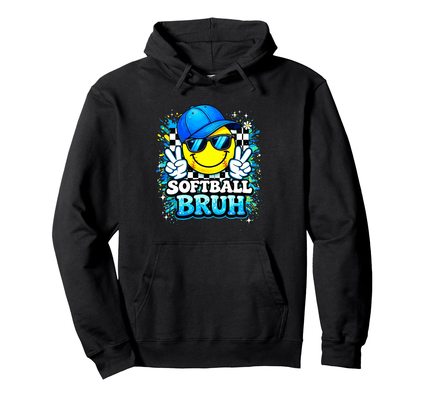 Peace Groovy Softball Dad Game Day Hoodie - Casual Everyday Wear Unisex - T-Shirt, Sweatshirt, Hoodie