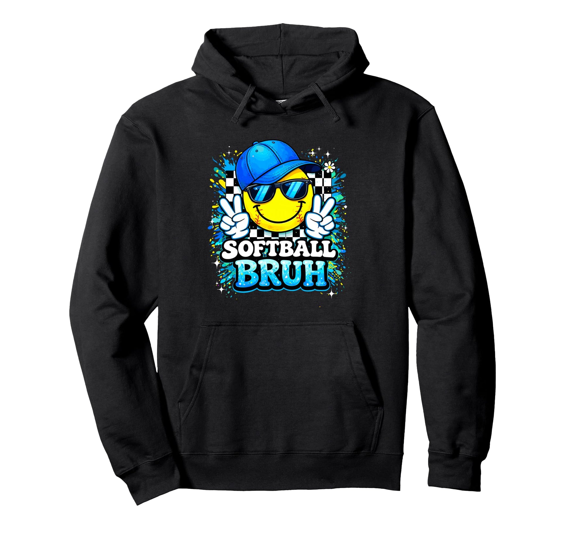 Peace Groovy Softball Dad Game Day Hoodie - Casual Everyday Wear Unisex - T-Shirt, Sweatshirt, Hoodie