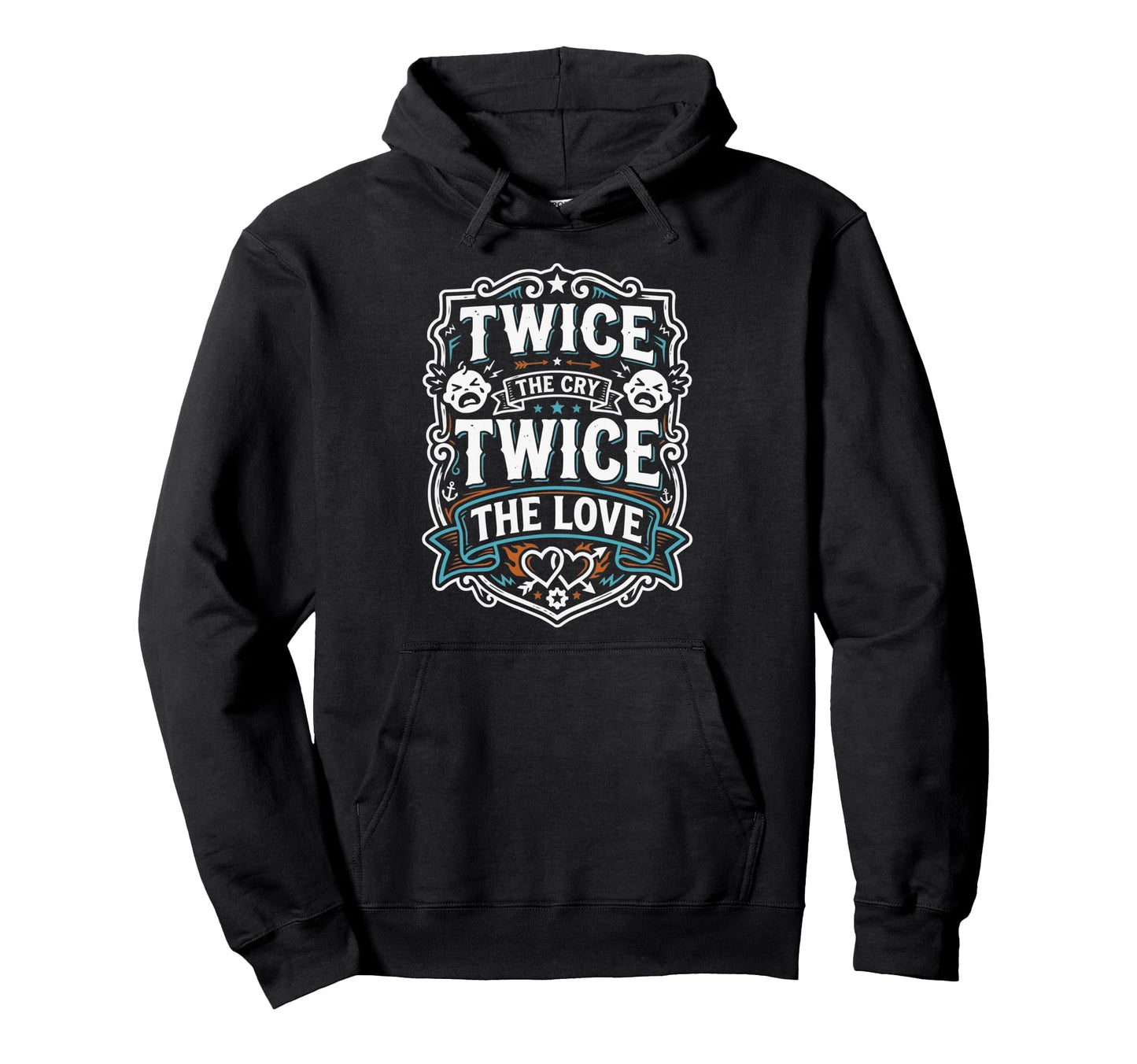 Double Twin Dad Twins Pregnancy Hoodie - Casual Everyday Wear for Adults - T-Shirt, Sweatshirt, Hoodie