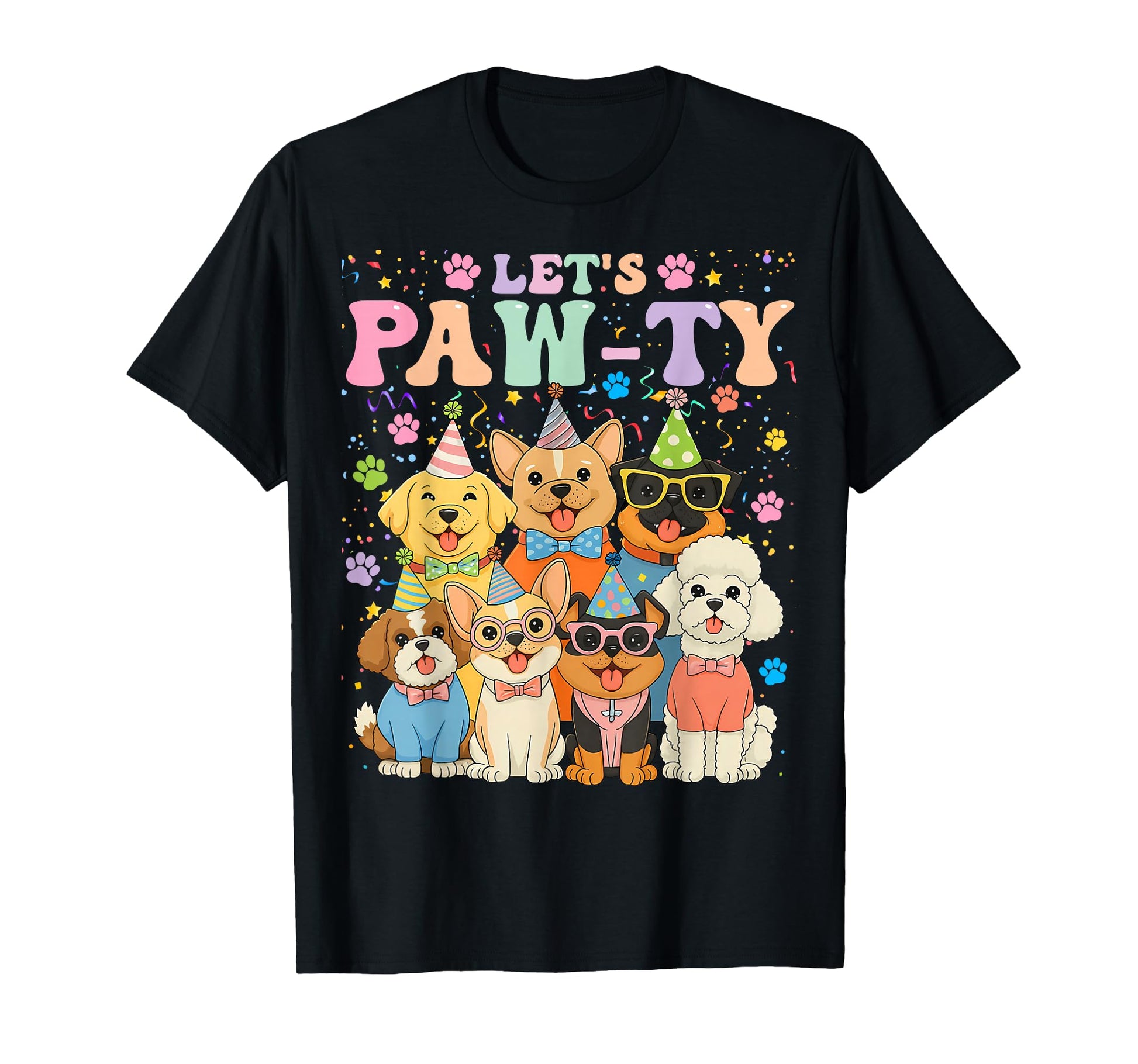 Dog Mom Birthday Dog Bday Lets Pawty T-Shirt - Streetwear Style Men Women - T-Shirt, Sweatshirt, Hoodie