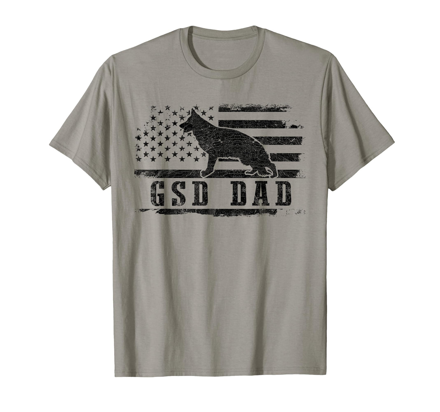 Gsd Dad Distressed American Flag T-Shirt - Custom Art Print for Adults - T-Shirt, Sweatshirt, Hoodie