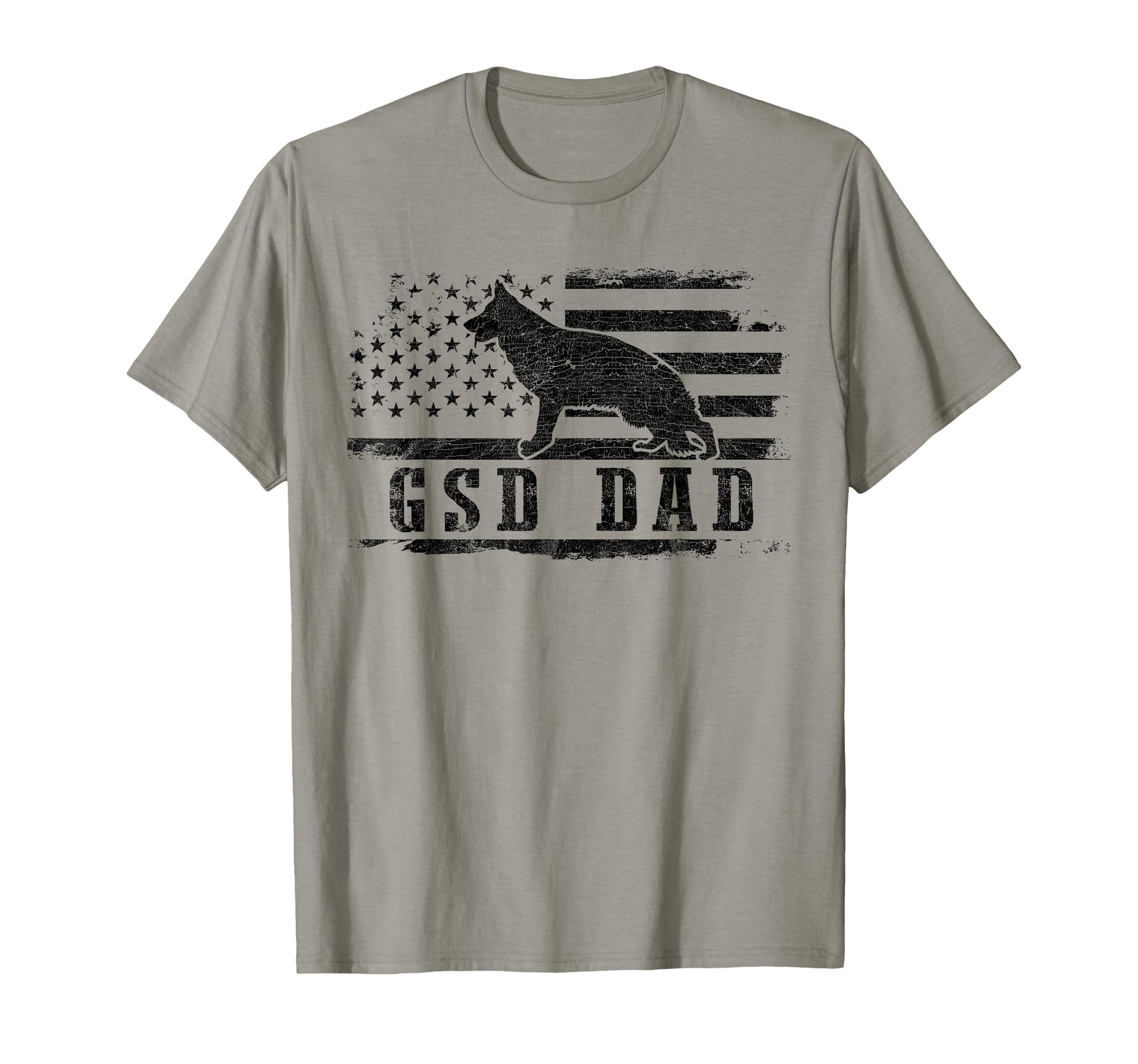 Gsd Dad Distressed American Flag T-Shirt - Custom Art Print for Adults - T-Shirt, Sweatshirt, Hoodie