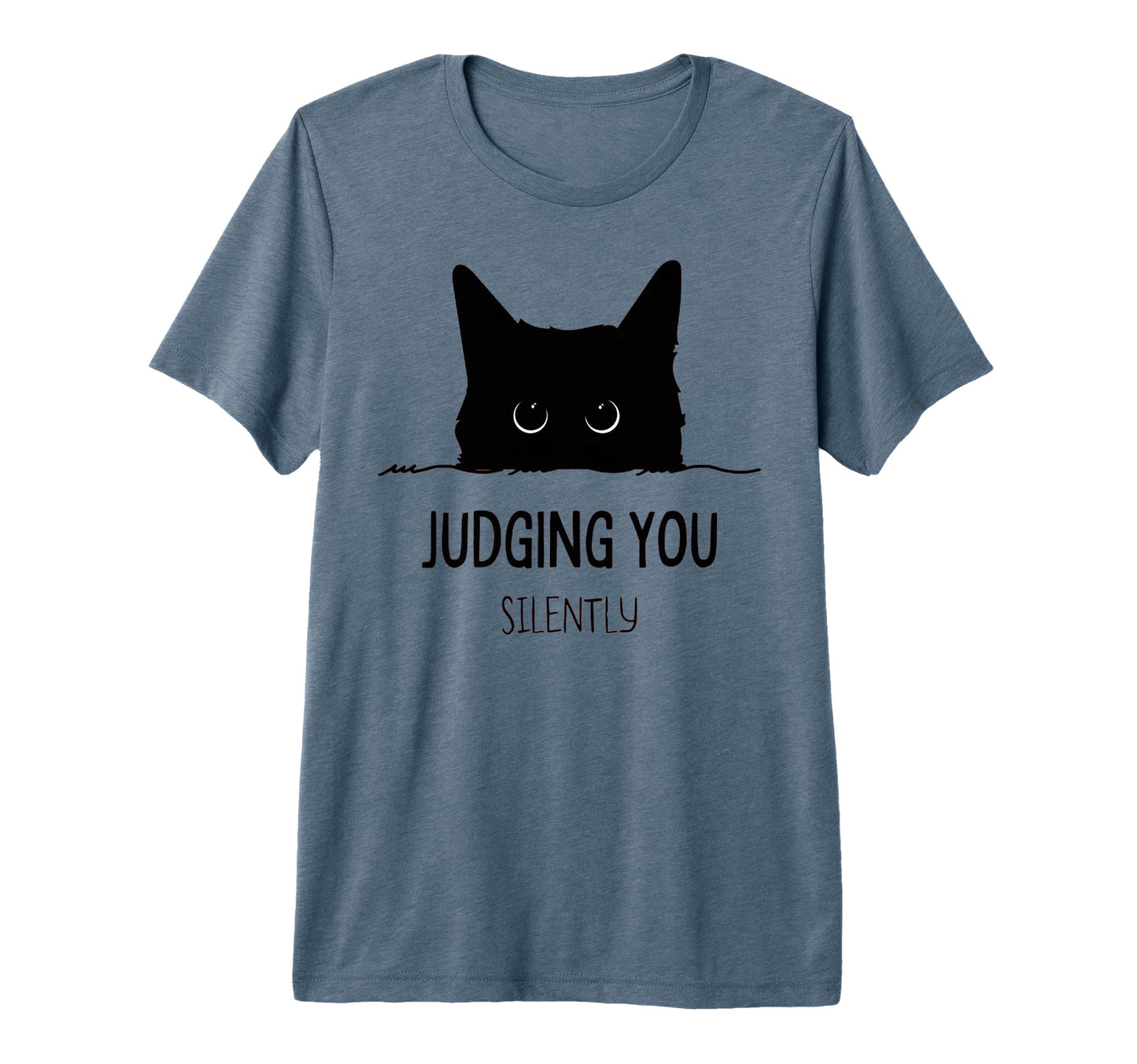 Cat Judging You Silently Funny Black T-Shirt - Trendy Graphic for Adults - T-Shirt, Sweatshirt, Hoodie