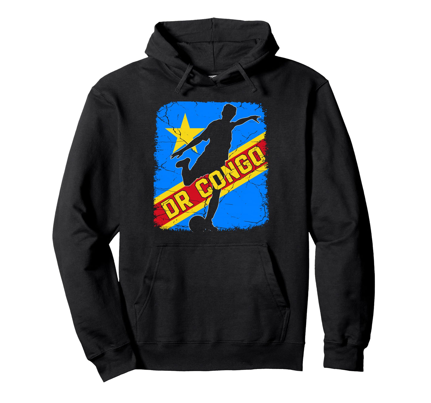 Dr Congo Soccer Team Dr Congo Flag Hoodie - Minimalist Print for Adults - T-Shirt, Sweatshirt, Hoodie