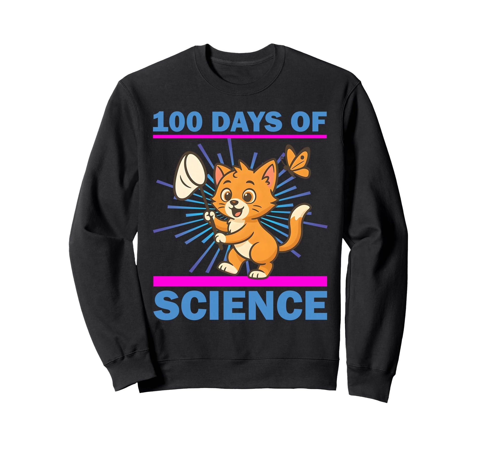 Science Kitty 100 Days School Cat Sweatshirt - Novelty Apparel Unisex - T-Shirt, Sweatshirt, Hoodie