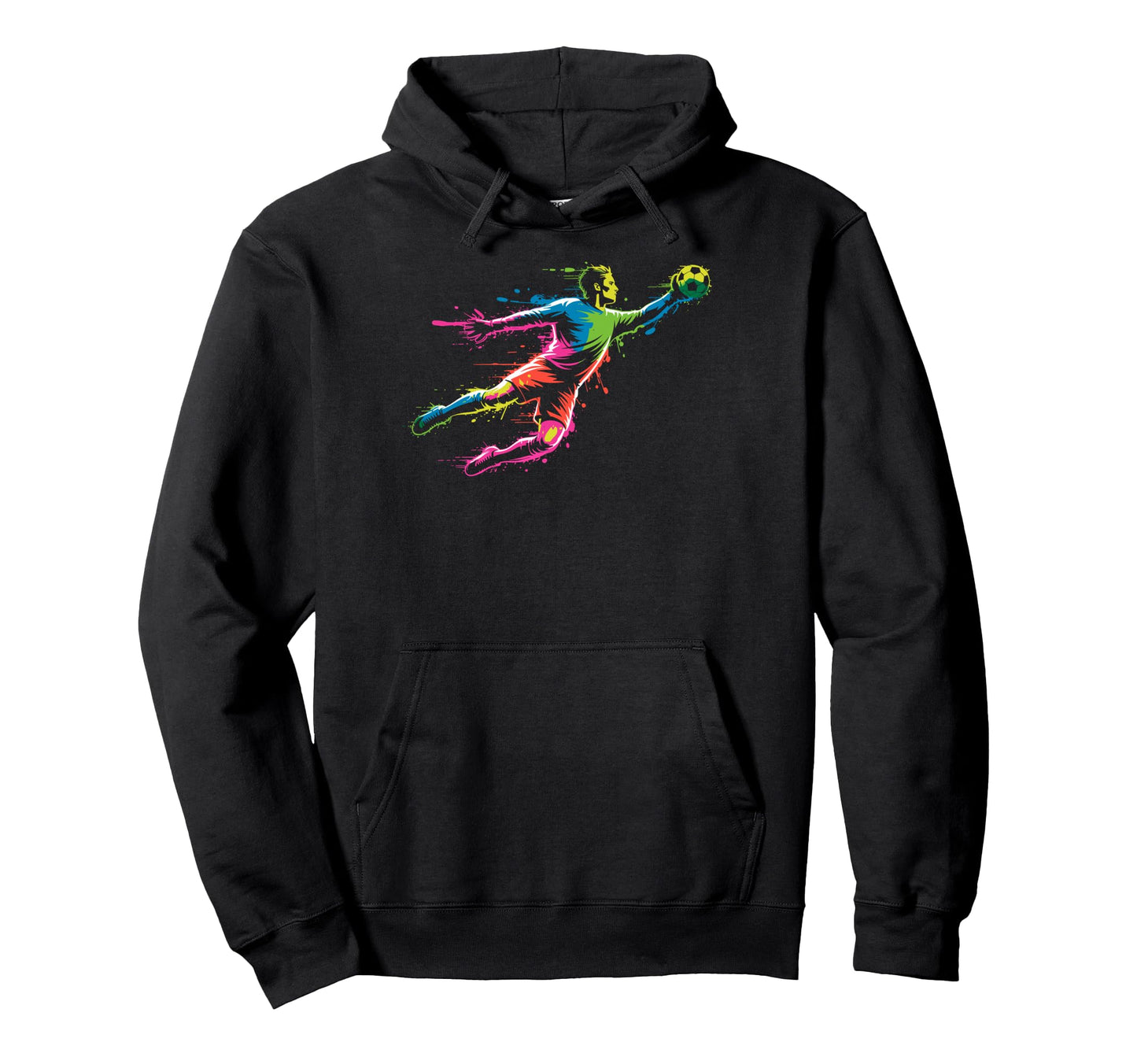 Colorful Funny Soccer Goalie Hoodie - Casual Everyday Wear Men Women - T-Shirt, Sweatshirt, Hoodie