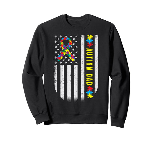 Autism Awareness Day Dad Autistic Sweatshirt - Graphic Print Unisex - T-Shirt, Sweatshirt, Hoodie