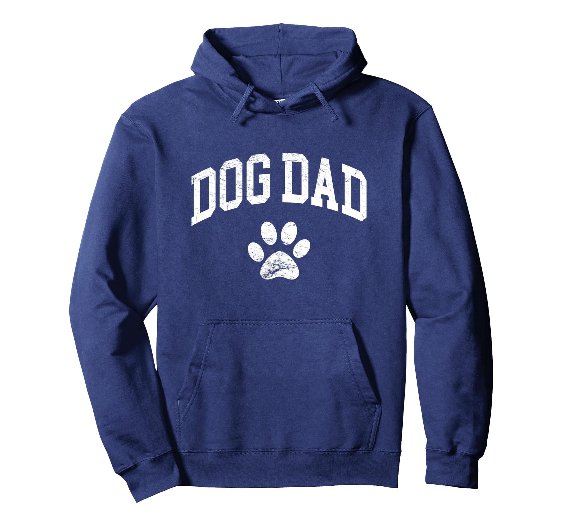 Dog Dad Distressed Funny Dog Paw Hoodie - Custom Art Print Unisex - T-Shirt, Sweatshirt, Hoodie