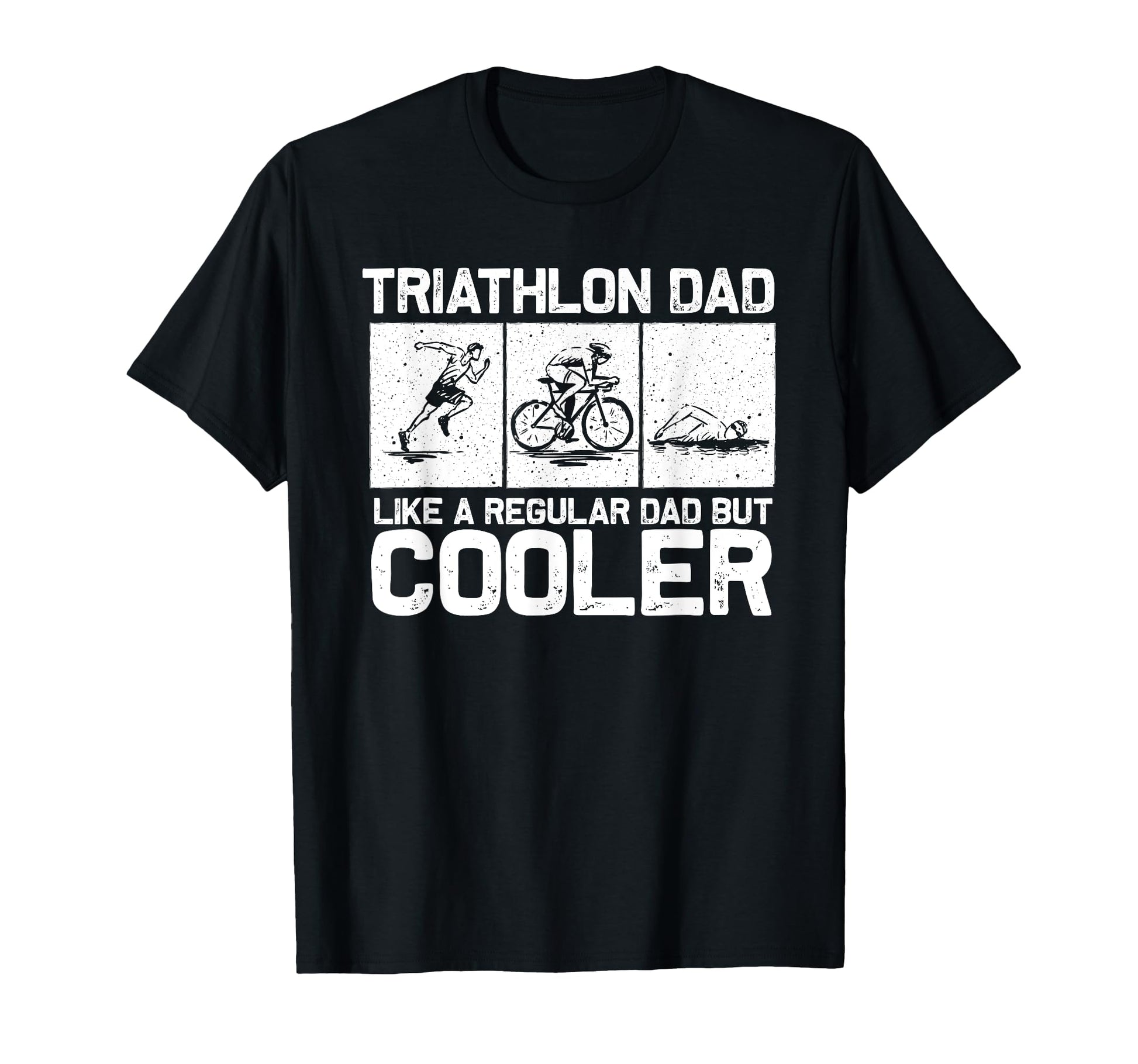 Funny Triathlon Dad Swim Bike Run T-Shirt - Minimalist Print Unisex - T-Shirt, Sweatshirt, Hoodie