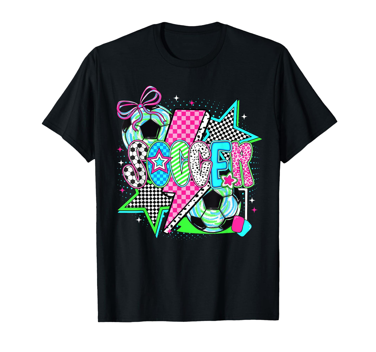 Soccer Bow Checkered Soccer Lovers T-Shirt - Streetwear Style Men Women - T-Shirt, Sweatshirt, Hoodie