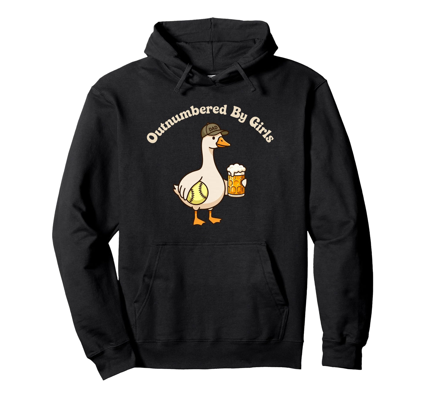Outnumbered Goose Dad Funny Softball Hoodie - Trendy Graphic Men Women - T-Shirt, Sweatshirt, Hoodie