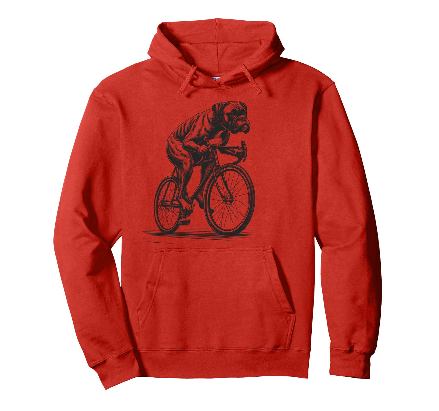Boxer Dog Riding Bike Bicycle Biker Cycling Hoodie - Unique Graphic Unisex - T-Shirt, Sweatshirt, Hoodie