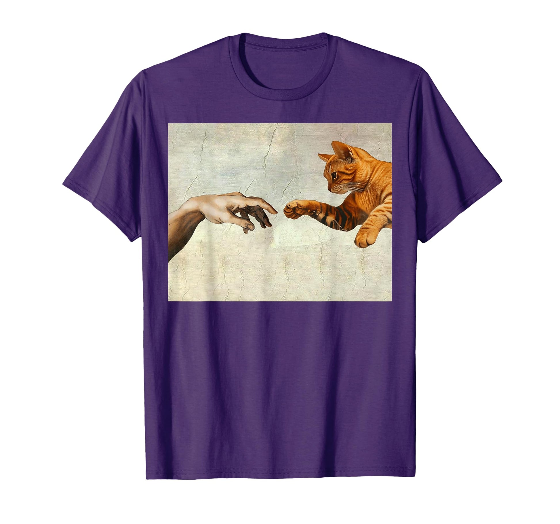Funny Michelangelo Cat Creating Adam T-Shirt - Trendy Graphic for Adults - T-Shirt, Sweatshirt, Hoodie