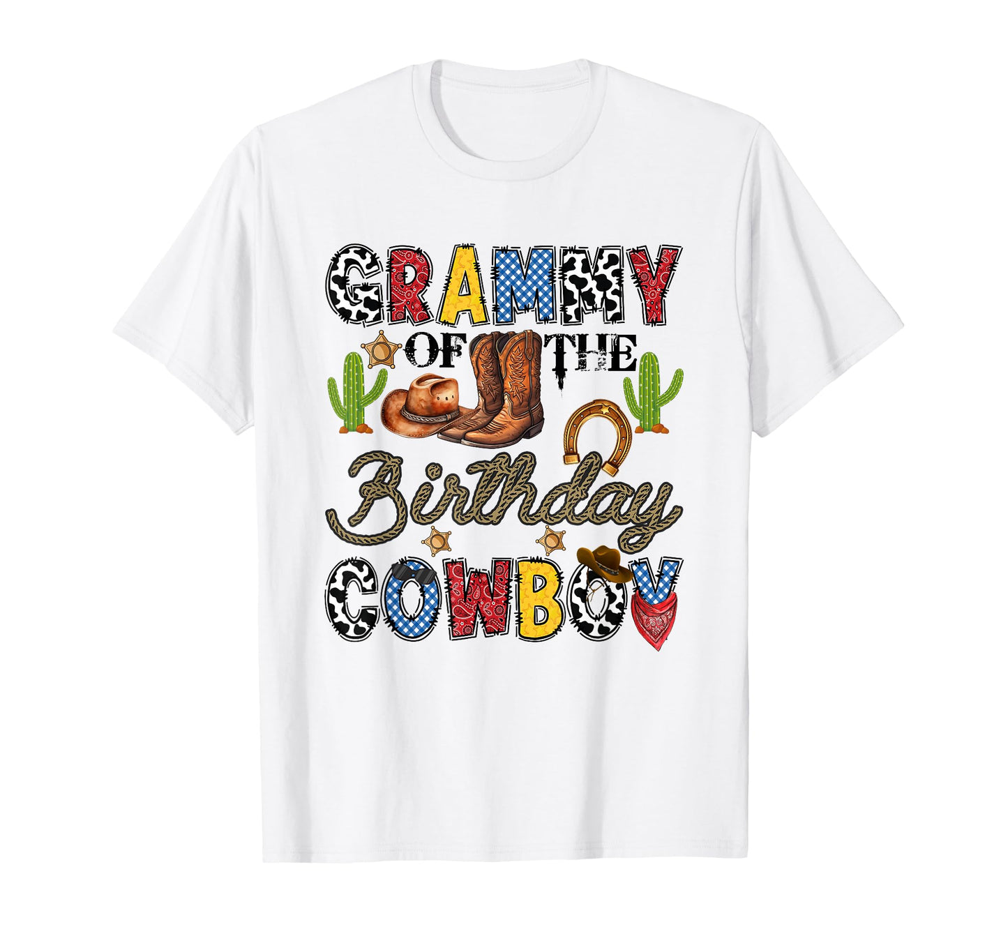 Grammy Birthday Cowboy Western Birthday T-Shirt - Custom Art Print Unisex - T-Shirt, Sweatshirt, Hoodie