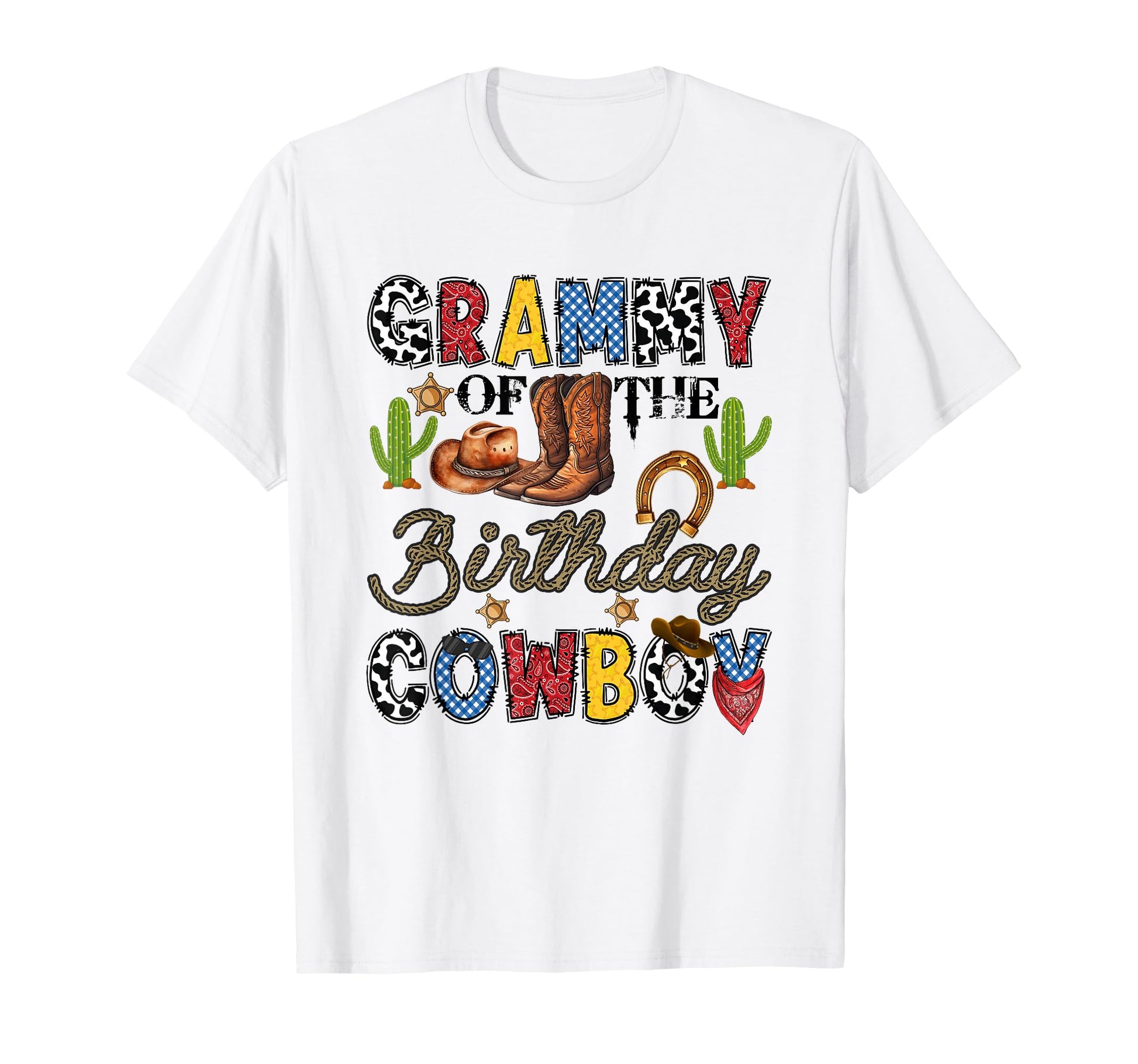 Grammy Birthday Cowboy Western Birthday T-Shirt - Custom Art Print Unisex - T-Shirt, Sweatshirt, Hoodie