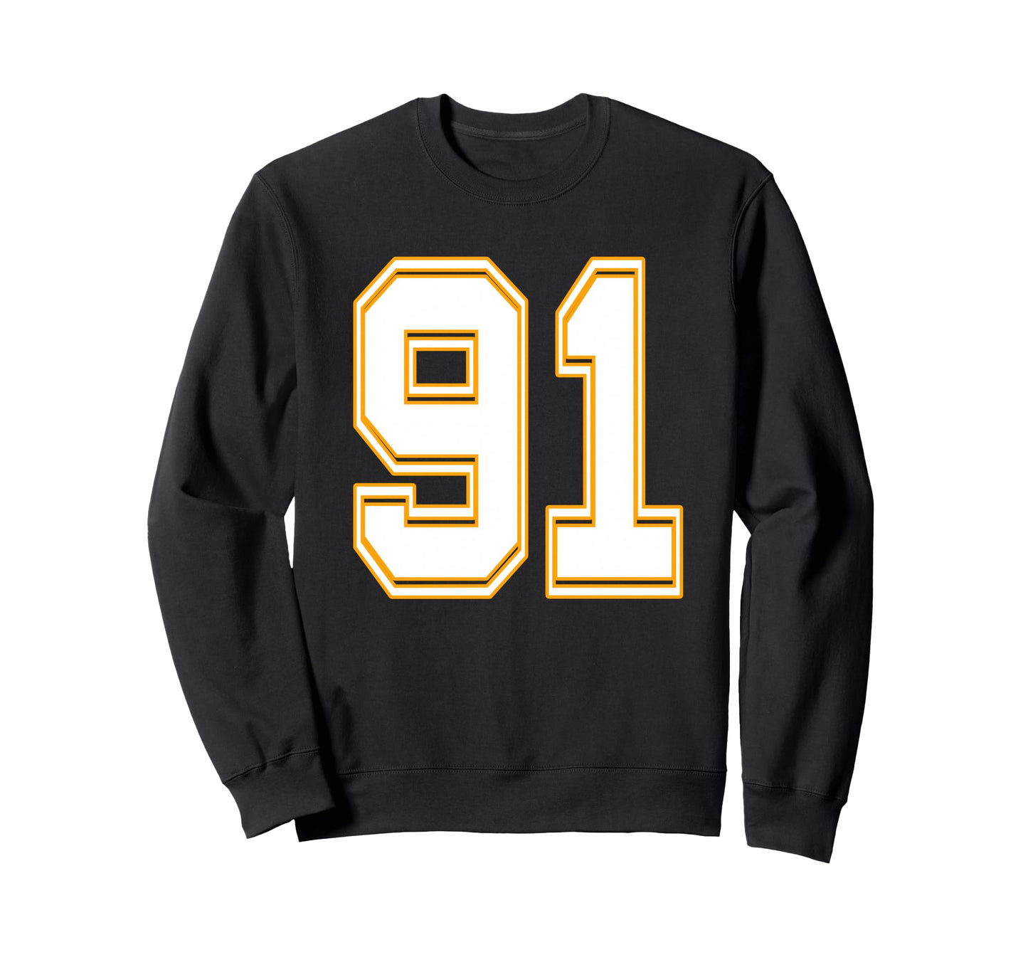 Number 91 Red Yellow White Sweatshirt - Minimalist Print Men Women - T-Shirt, Sweatshirt, Hoodie