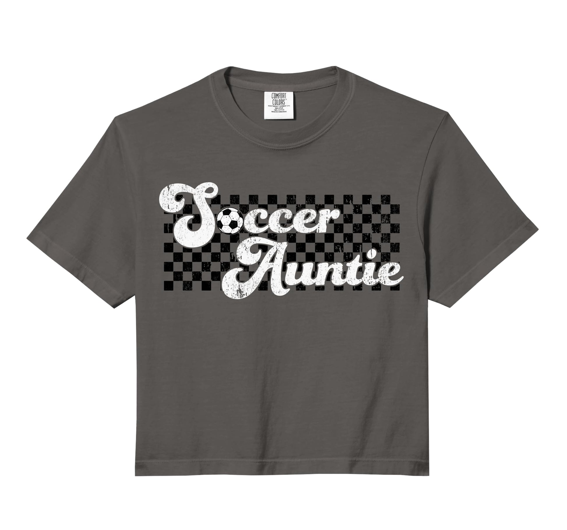 Soccer Auntie Soccer Aunt Checkered T-Shirt - Aesthetic Graphic Unisex - T-Shirt, Sweatshirt, Hoodie
