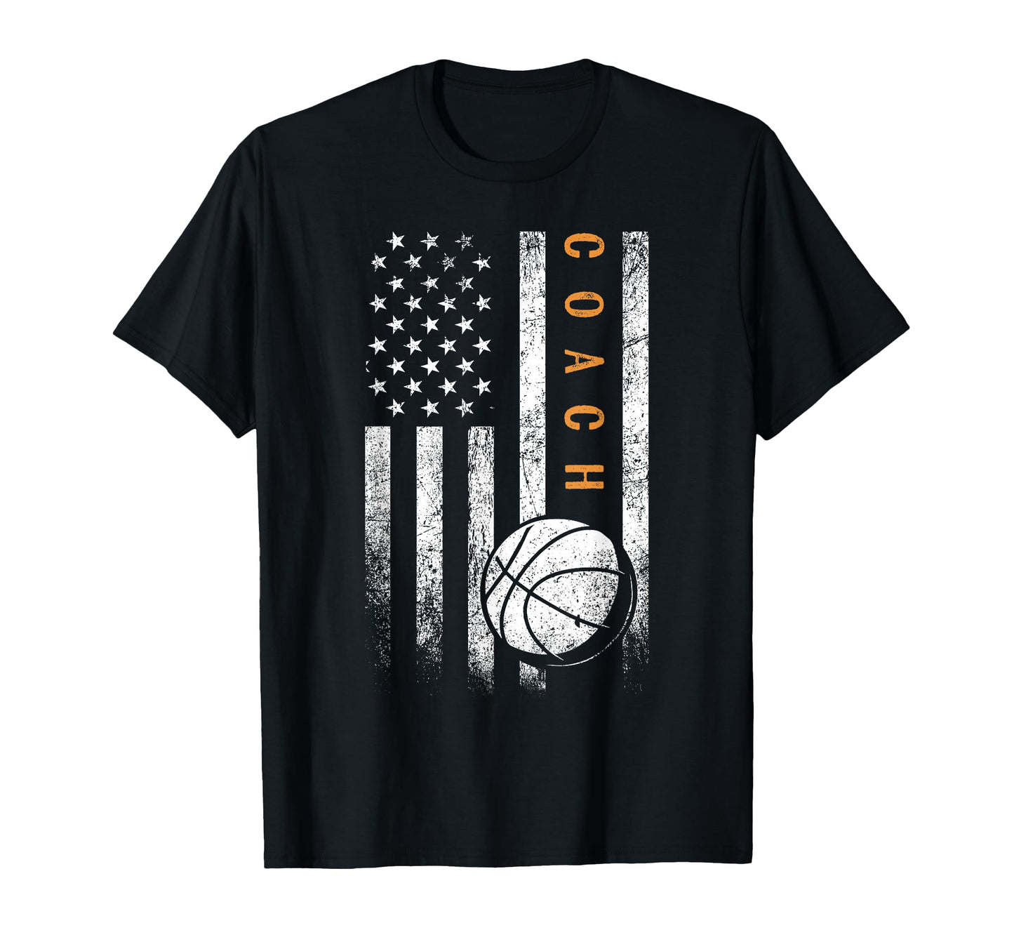 Basketball Coach American Flag T-Shirt - Custom Art Print for Adults - T-Shirt, Sweatshirt, Hoodie