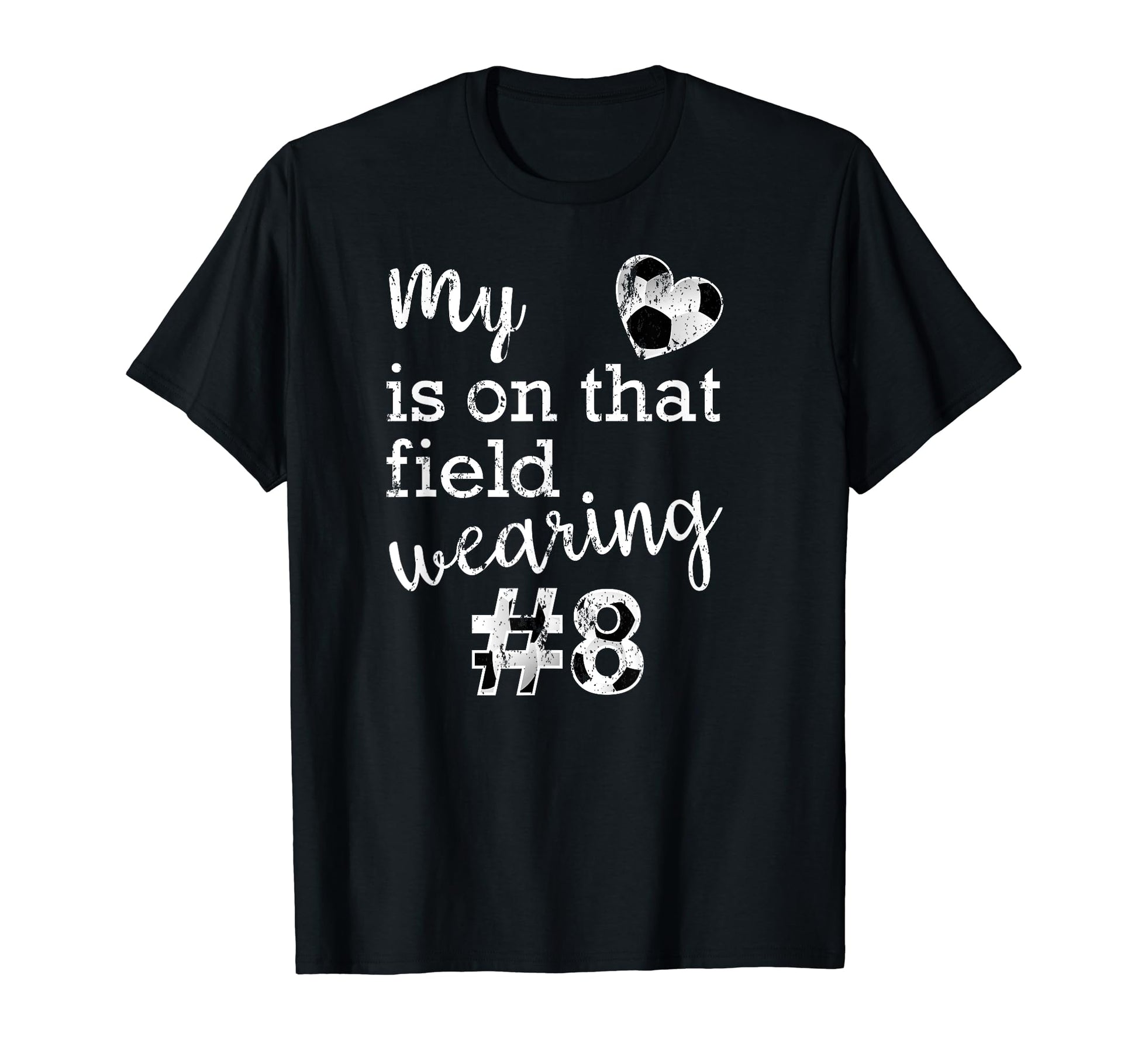 Soccer Ball Distressed 8 Proud Soccer Mom T-Shirt - Novelty Apparel Unisex - T-Shirt, Sweatshirt, Hoodie