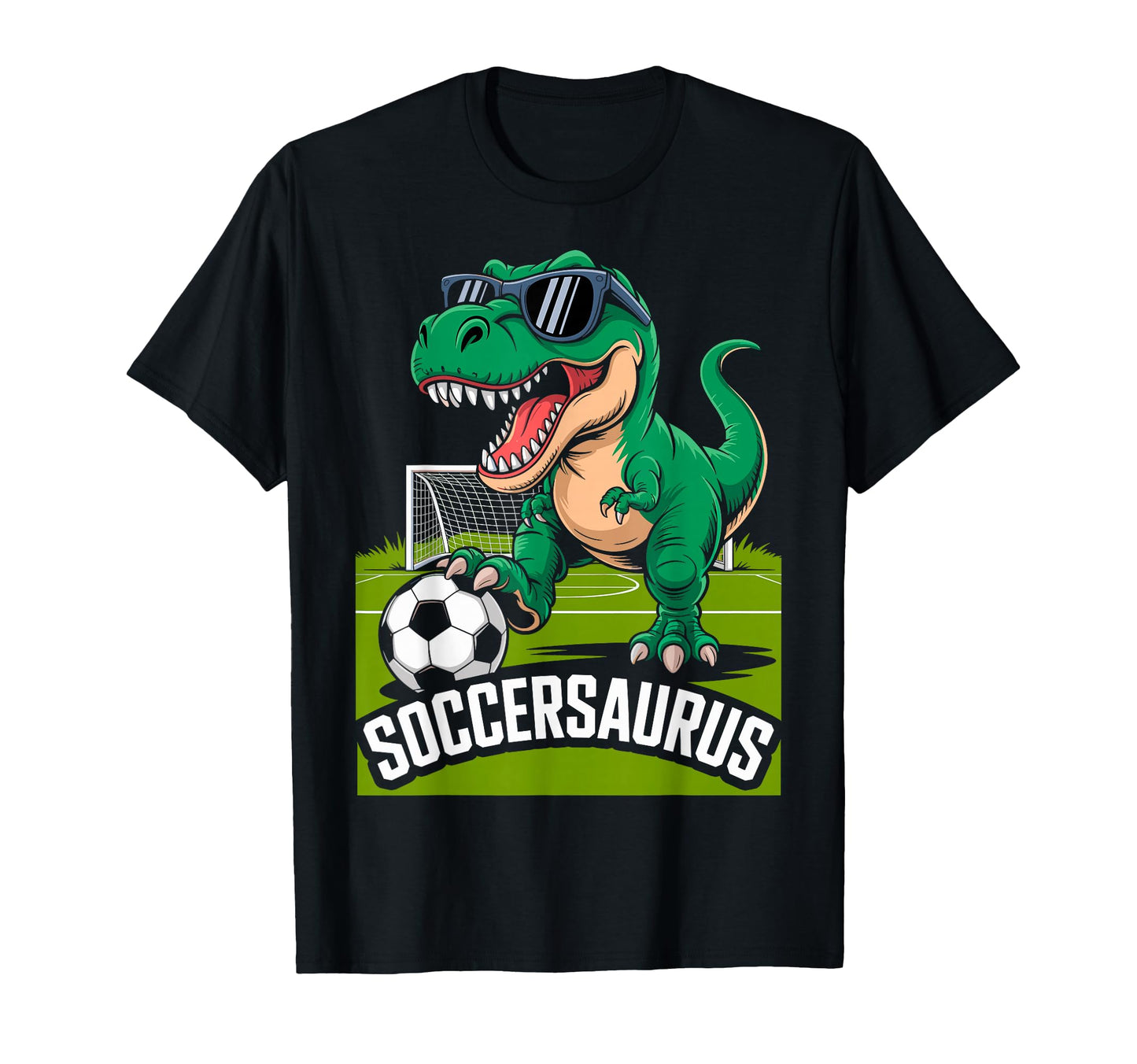 Soccersaurus Dinosaur T Rex Soccer T-Shirt - Unique Graphic for Adults - T-Shirt, Sweatshirt, Hoodie