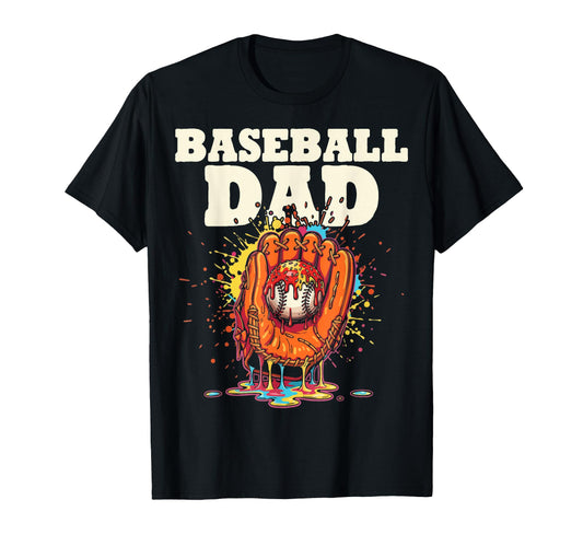 Baseball Dad Ice Cream Drip Baseball T-Shirt - Minimalist Print Men Women - T-Shirt, Sweatshirt, Hoodie