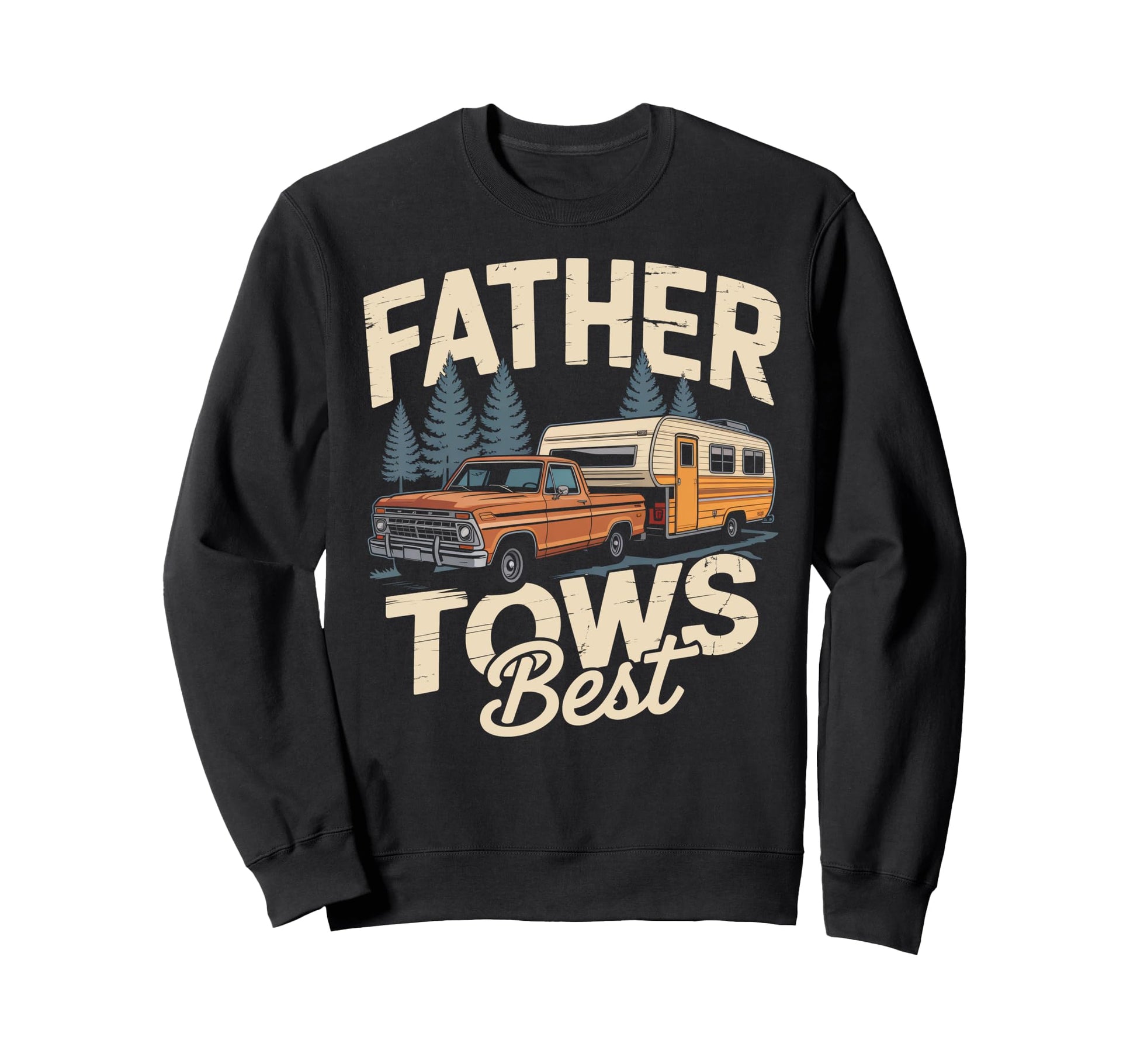 Family Camper Truck Rv Camping Dad Sweatshirt - Minimalist Print Unisex - T-Shirt, Sweatshirt, Hoodie