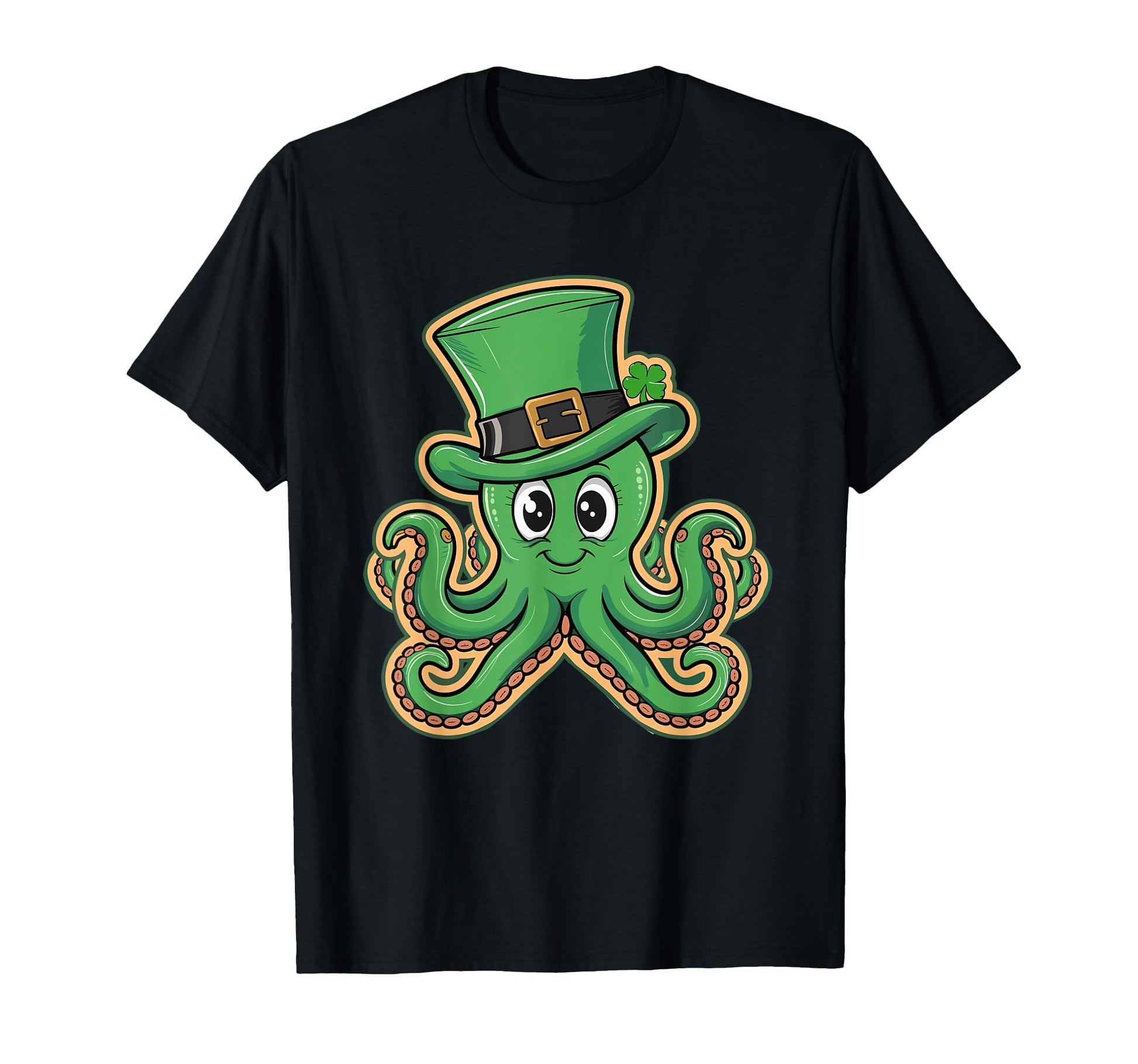 Octopus Shamrock Hat Saint Patricks T-Shirt - Custom Art Print for Adults - T-Shirt, Sweatshirt, Hoodie