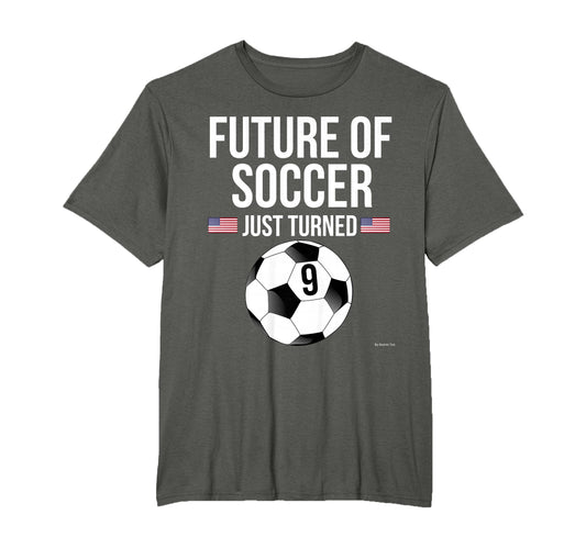 9Th Birthday Soccer 9 Year Old T-Shirt - Minimalist Print Men Women - T-Shirt, Sweatshirt, Hoodie