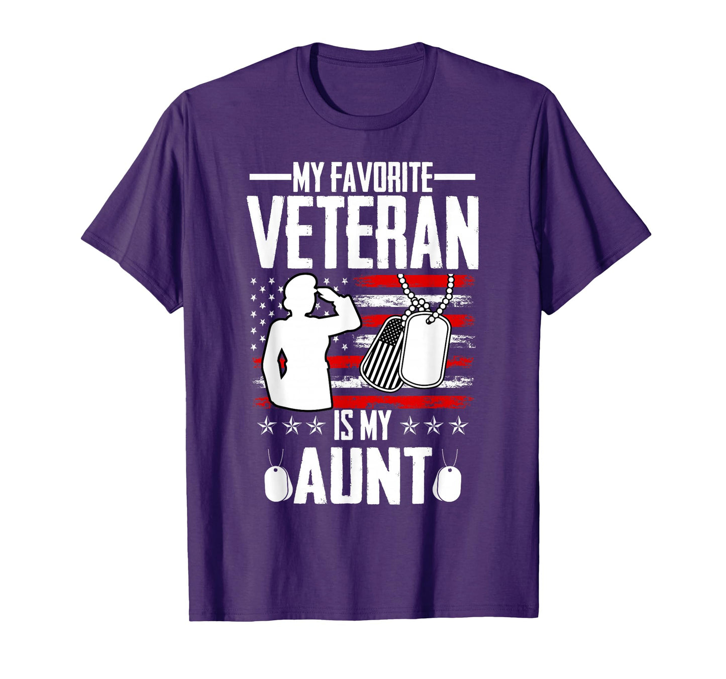 My Favorite Veteran Is My Aunt Usa Flag T-Shirt - Custom Art Print Unisex - T-Shirt, Sweatshirt, Hoodie