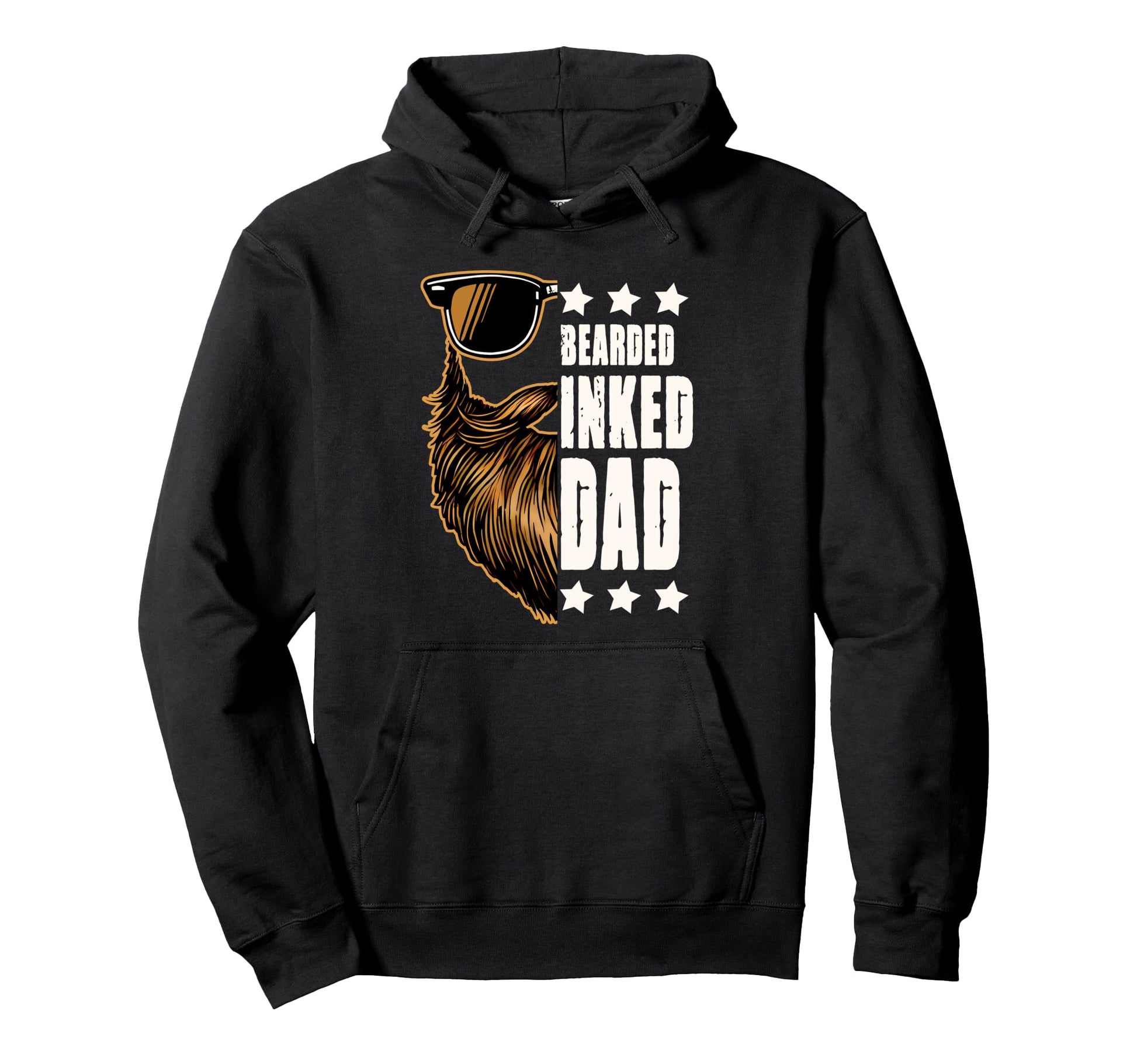 Bearded Dad Inked Daddy Fathers Day Hoodie - Graphic Print for Adults - T-Shirt, Sweatshirt, Hoodie