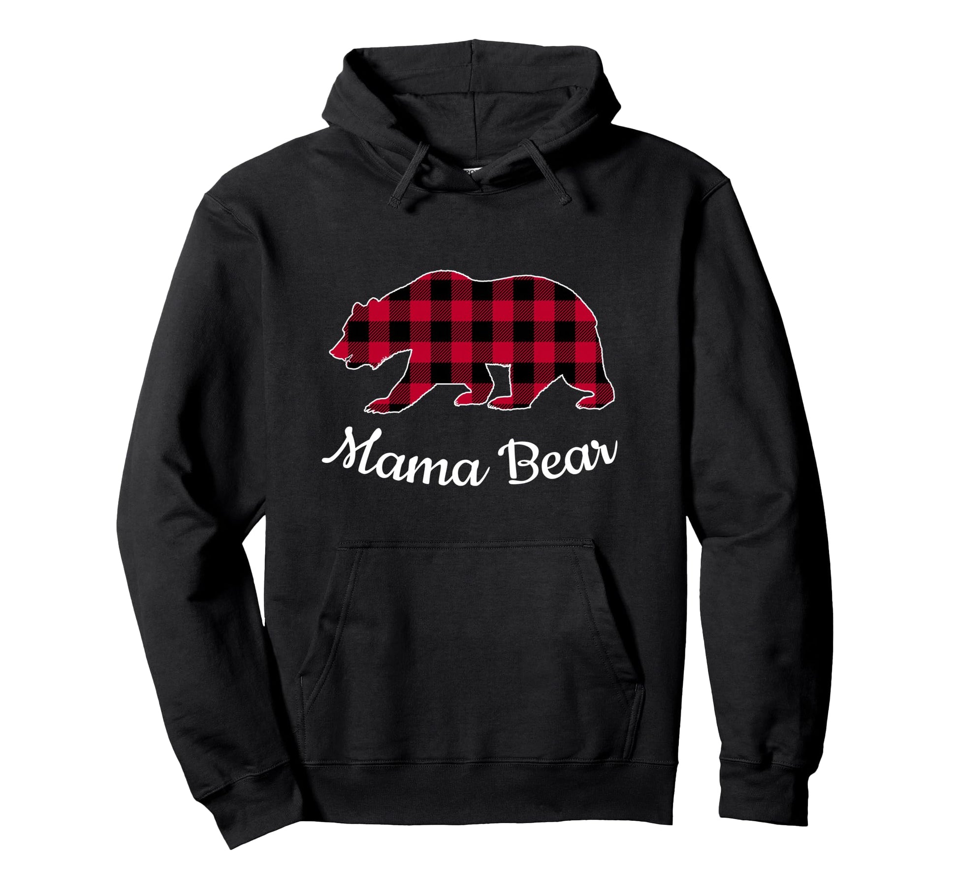 Mama Bear Pajama Red Buffalo Plaid Hoodie - Streetwear Style Unisex - T-Shirt, Sweatshirt, Hoodie