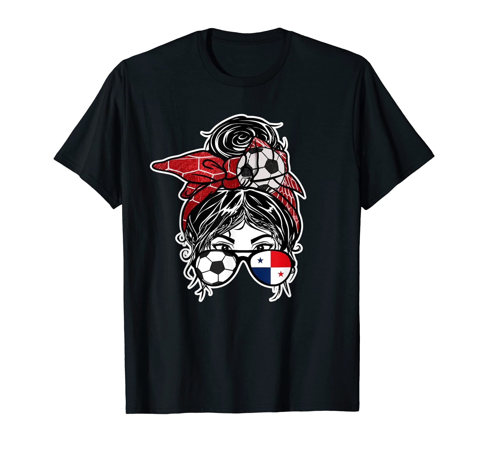 Messy Bun Hair Panamanian Soccer T-Shirt - Streetwear Style for Adults - T-Shirt, Sweatshirt, Hoodie