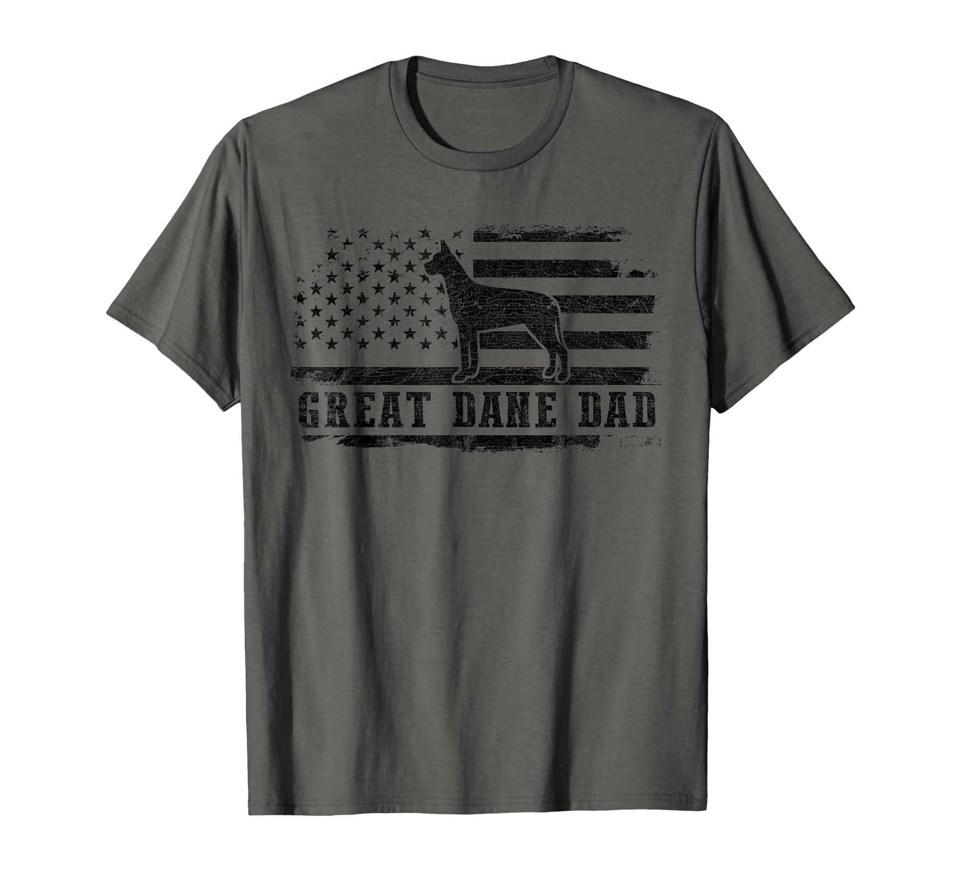 Great Dane Dad Distressed American Flag T-Shirt - Graphic Print Unisex - T-Shirt, Sweatshirt, Hoodie