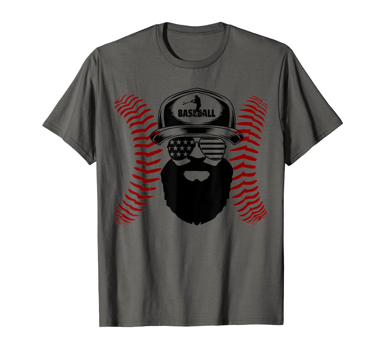 Baseball Beard Dad Patriotic American T-Shirt - Trendy Graphic Men Women - T-Shirt, Sweatshirt, Hoodie