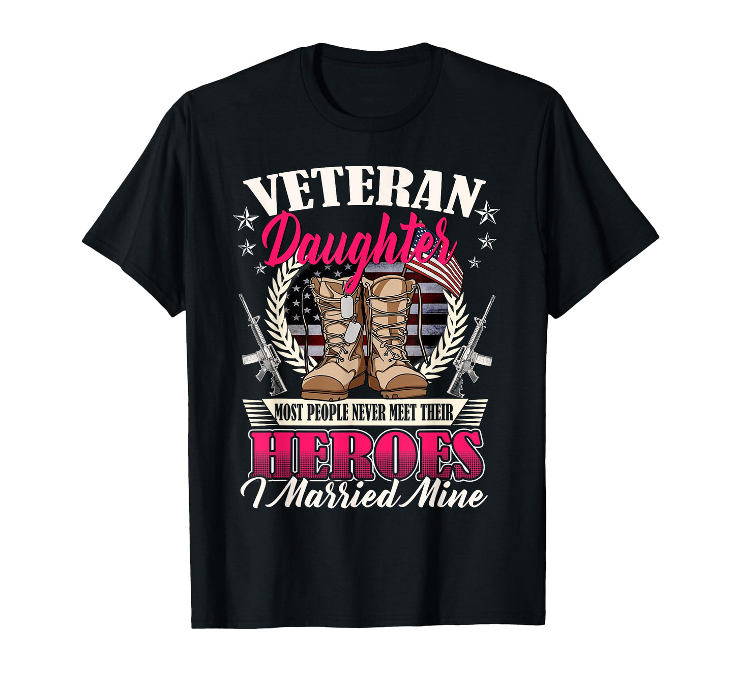 Veteran Daughter Married Mine Proud T-Shirt - Minimalist Print for Adults - T-Shirt, Sweatshirt, Hoodie
