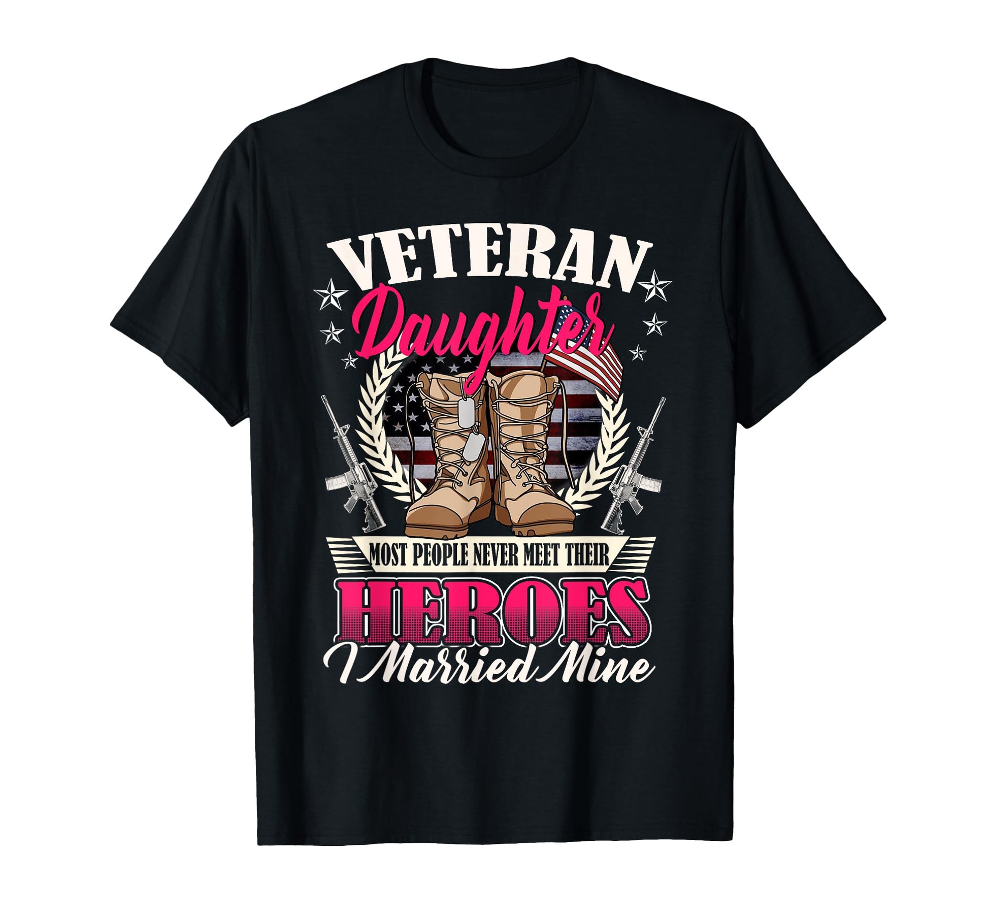 Veteran Daughter Married Mine Proud T-Shirt - Minimalist Print for Adults - T-Shirt, Sweatshirt, Hoodie