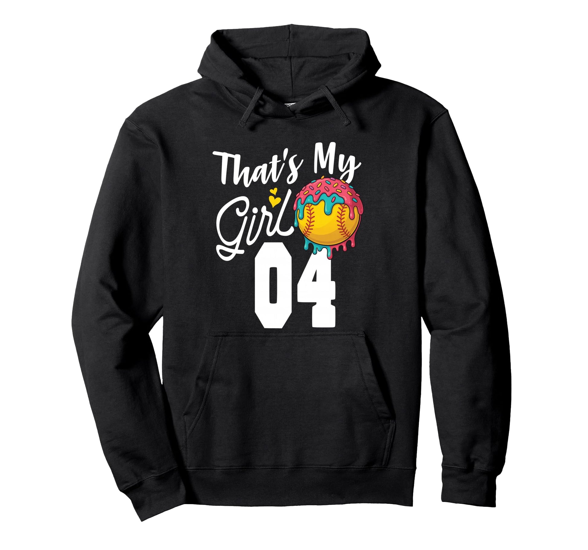 Thats My Softball 4 Number Mom Dad Number 4 Hoodie - Graphic Print Unisex - T-Shirt, Sweatshirt, Hoodie