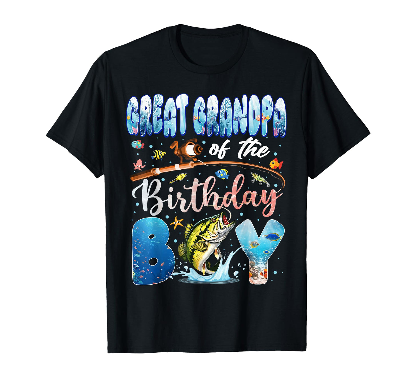Great Grandpa Birthday Fishing T-Shirt - Custom Art Print for Adults - T-Shirt, Sweatshirt, Hoodie