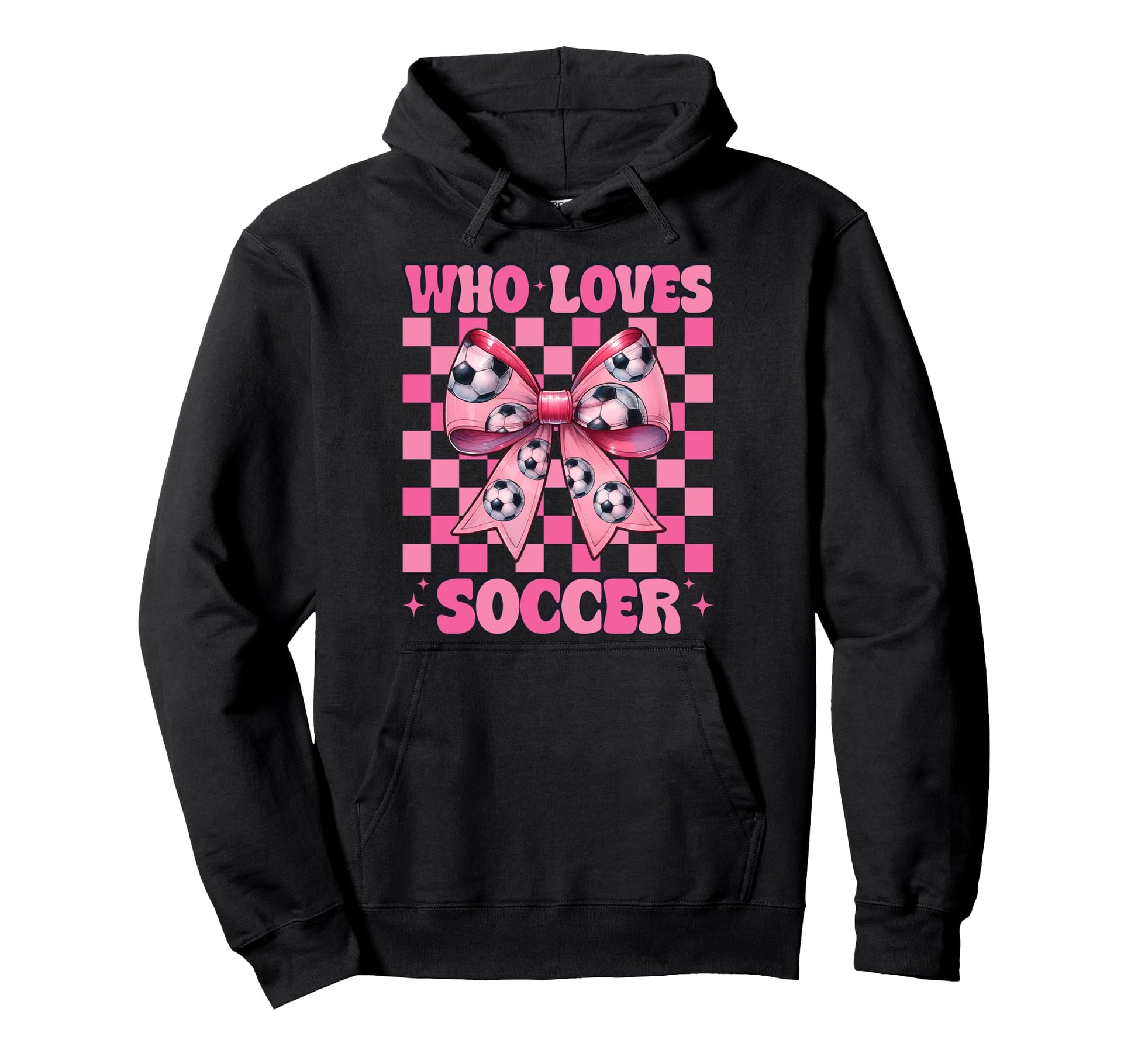 Just Who Loves Soccer Coquette Bow Hoodie - Streetwear Style Unisex - T-Shirt, Sweatshirt, Hoodie